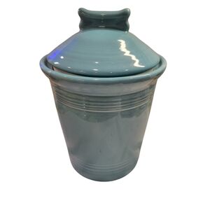 FIESTA MEDIUM pet dog bone CANISTER treat cookie CROCK TURQUOISE
